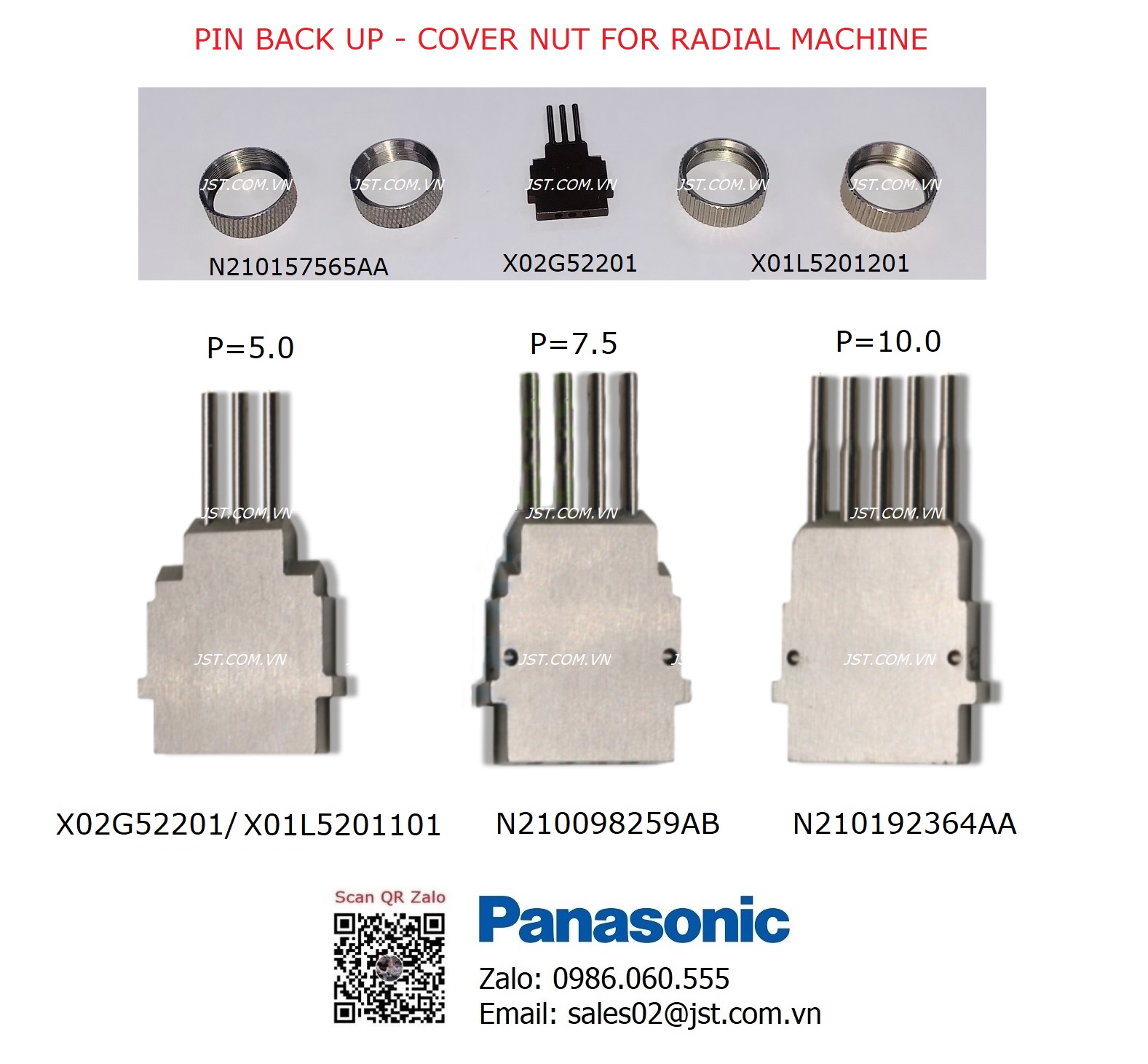 BACK UP PIN - COVER NUT FOR RADIAL